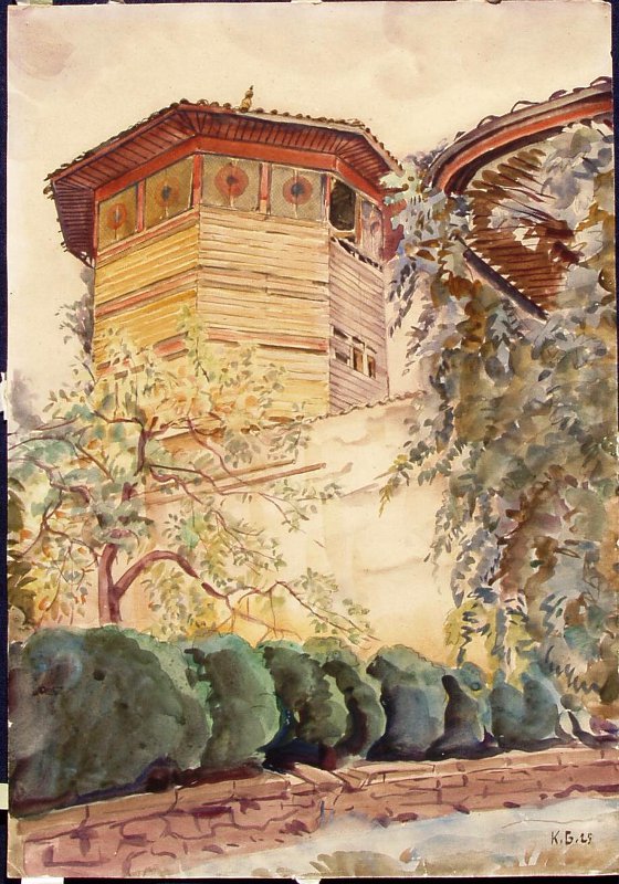 Богаевский Константин Федорович. «Соколиная башня». Акварель, 1925 г.