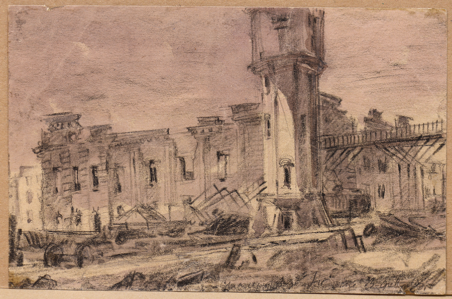 Касаткин Василий Александрович. «Сталинград. Вокзал Сталинград - 1», 1943 г.