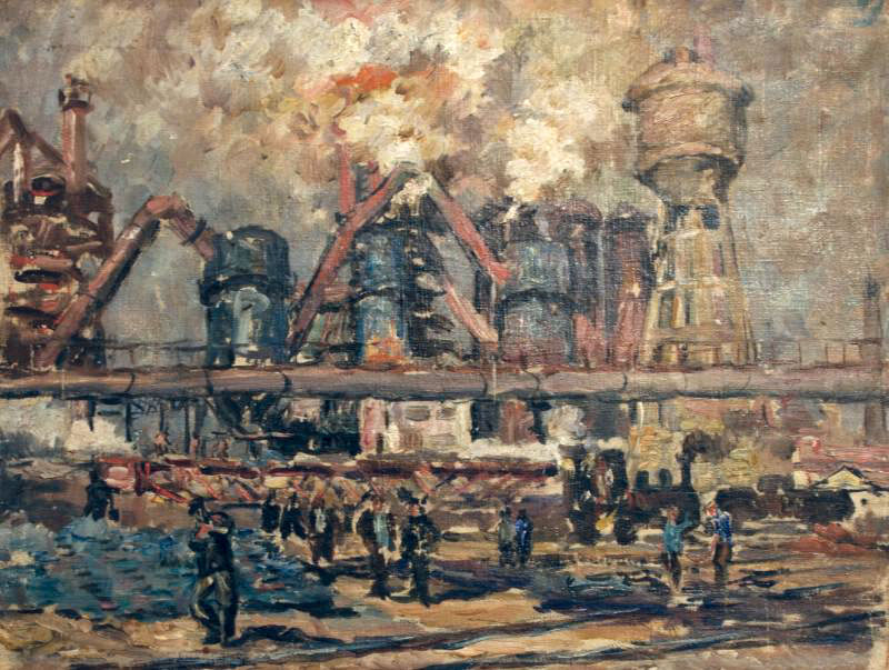 Крамаренко Лев Юрьевич. На заводе в Константиновке (Донбасс), 1933 г.
