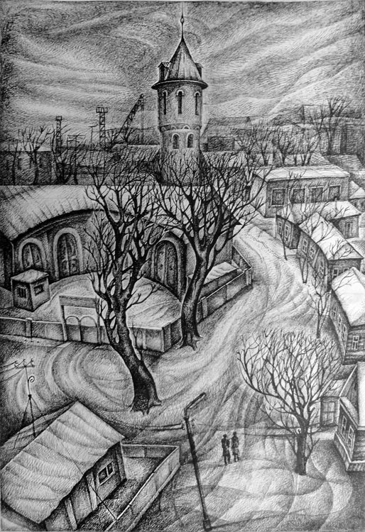 Бирлюков Владимир Иванович. Старый базар (из триптиха «Рузаевские мотивы»), 1987 г.