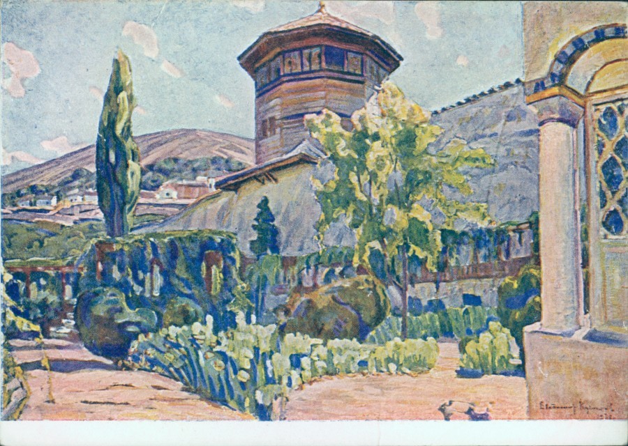 Бахчисарайский дворец. Соколиная башня. Художник В.А. Кузнецов. 1935-1940 гг.