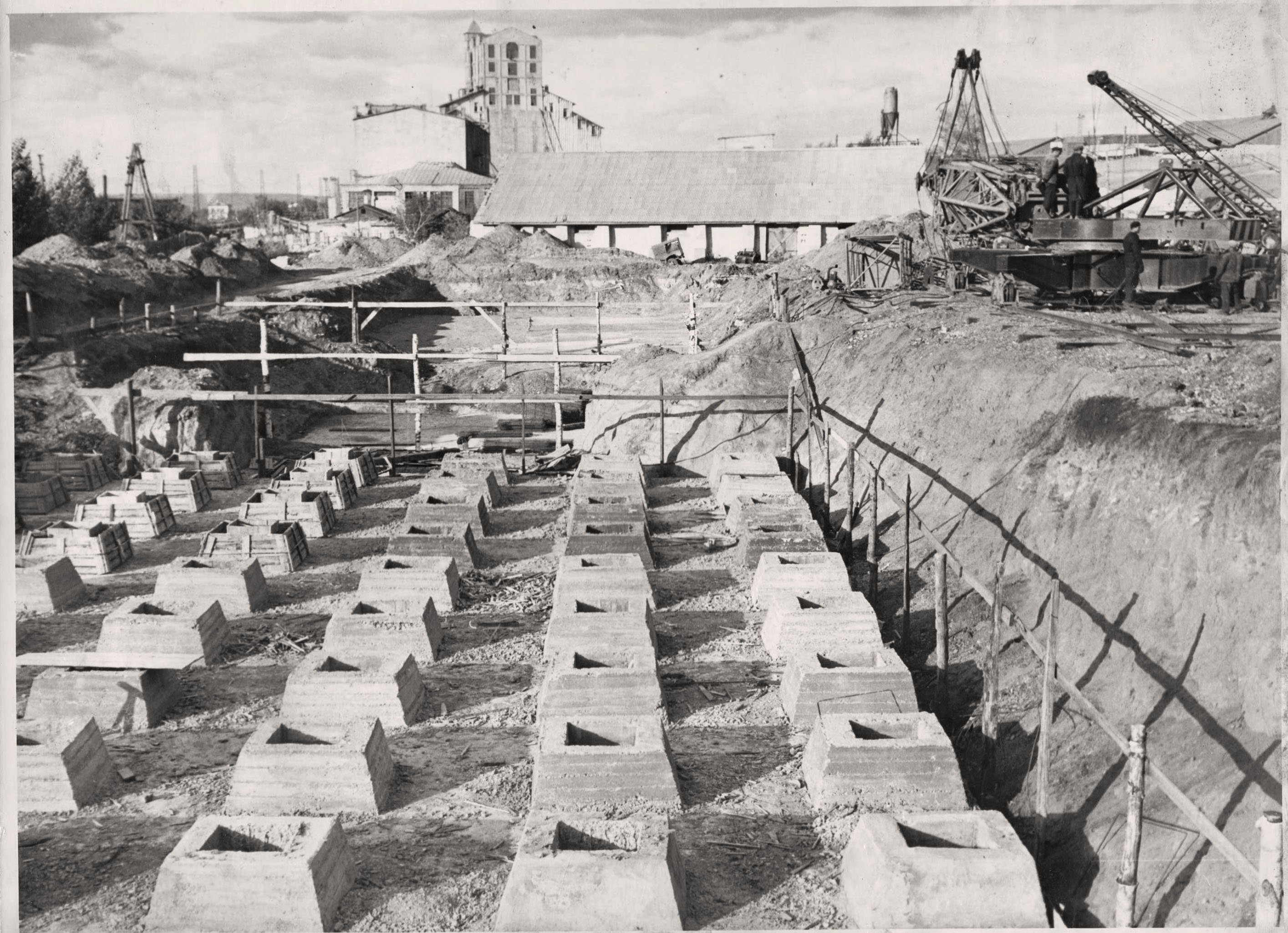 Абдулино, закладка плиты нового элеватора, 1967 г.