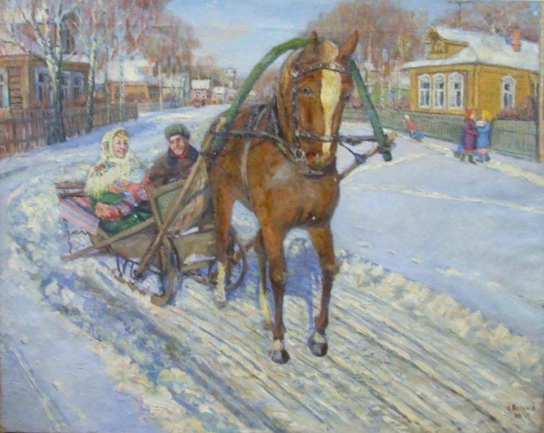 Раменское, картина с водонапорной башней