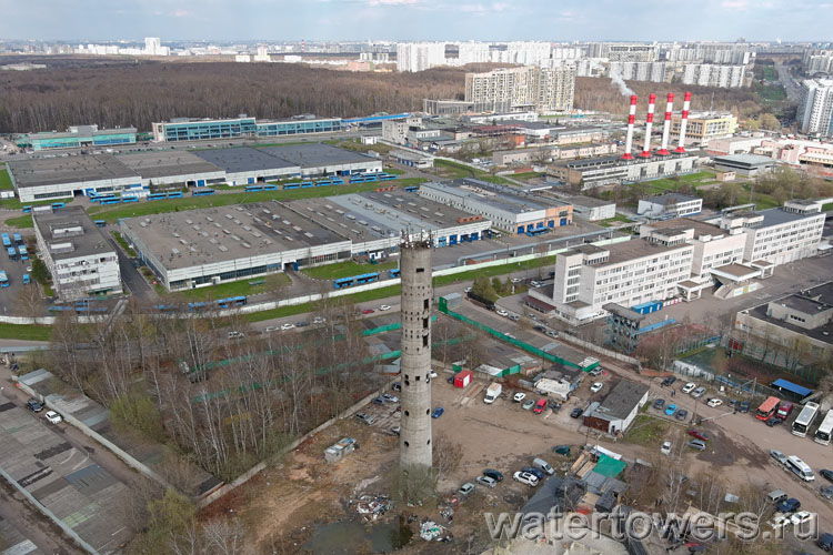 Недостроенная бетонная башня в Коньково, вид сверху